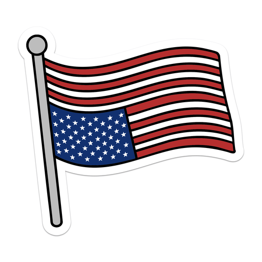 Upside Down American Flag Vinyl Sticker - Starry Skies Austin