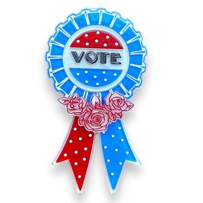 Use Your VOTE Brooch by PolyPaige x Lipstick & Chrome — Vintage Civic Engagement Acrylic Pin - Starry Skies Austin