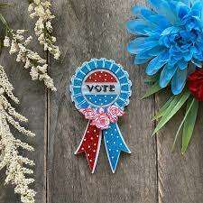 Use Your VOTE Brooch by PolyPaige x Lipstick & Chrome — Vintage Civic Engagement Acrylic Pin - Starry Skies Austin