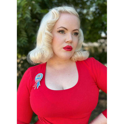 Use Your VOTE Brooch by PolyPaige x Lipstick & Chrome — Vintage Civic Engagement Acrylic Pin - Starry Skies Austin