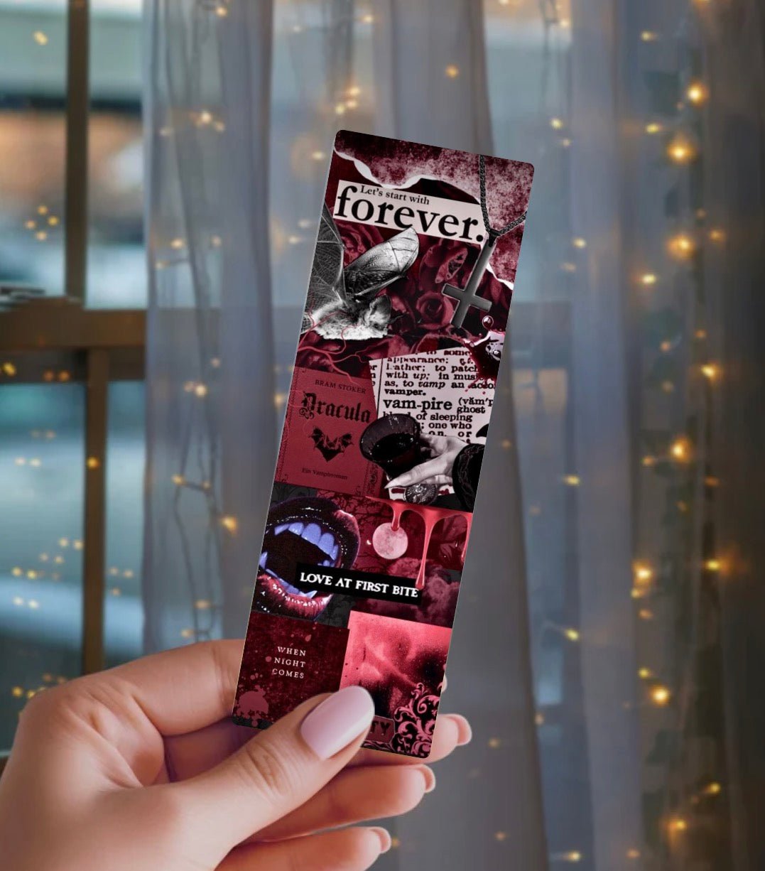Vampirecore Collage Laminated Cardstock Star Sparkle Bookmark - Starry Skies Austin