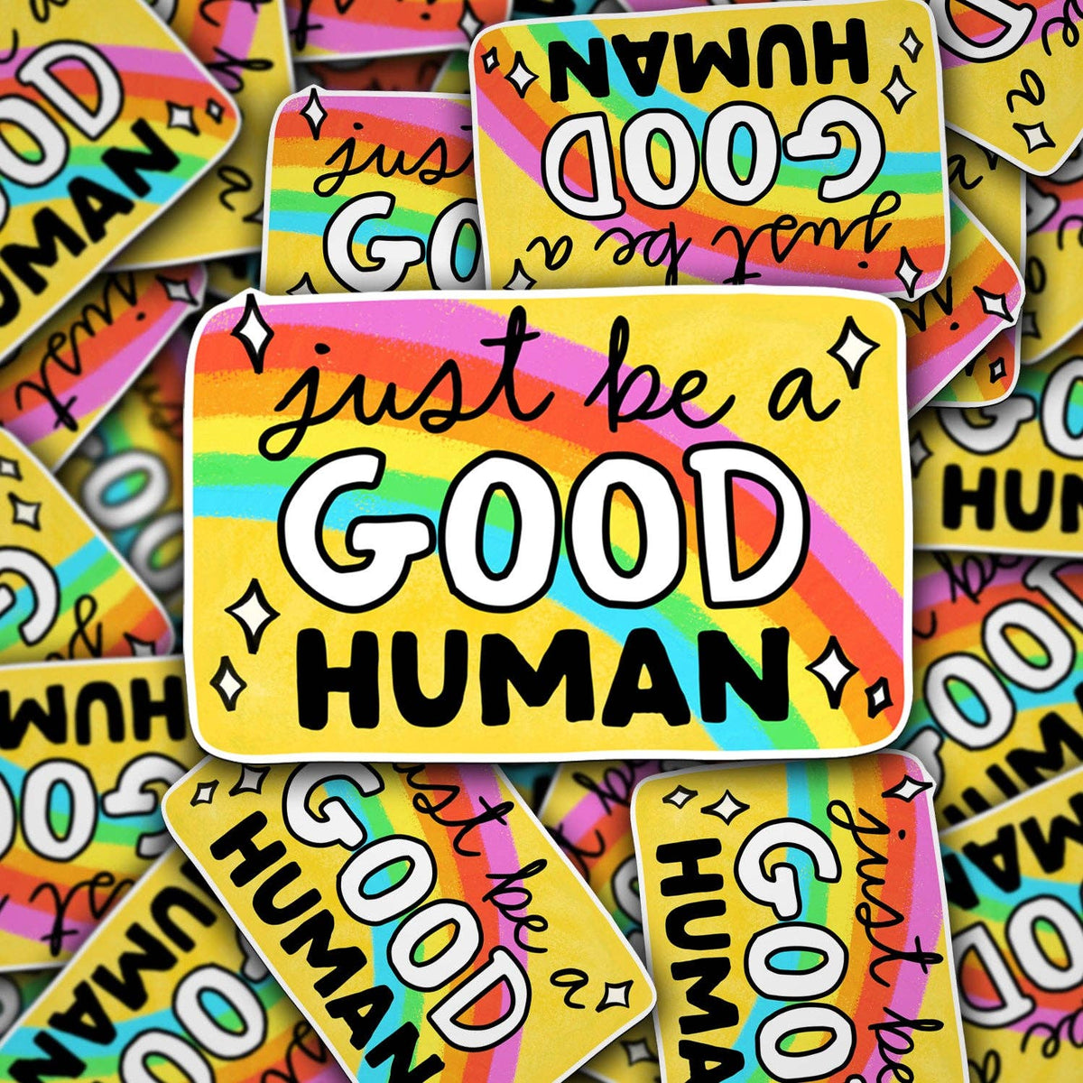 Vinyl Decal Just Be A Good Human - Starry Skies Austin