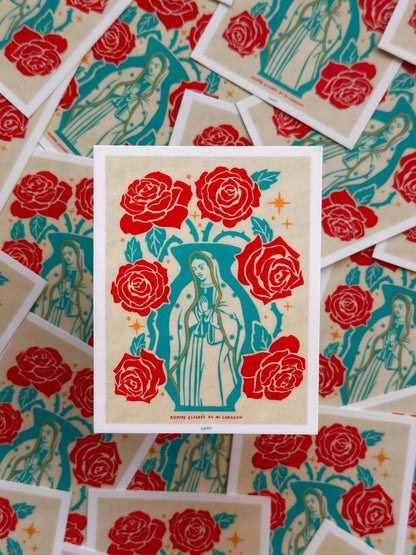 Virgencita Jumbo Sticker - Starry Skies Austin