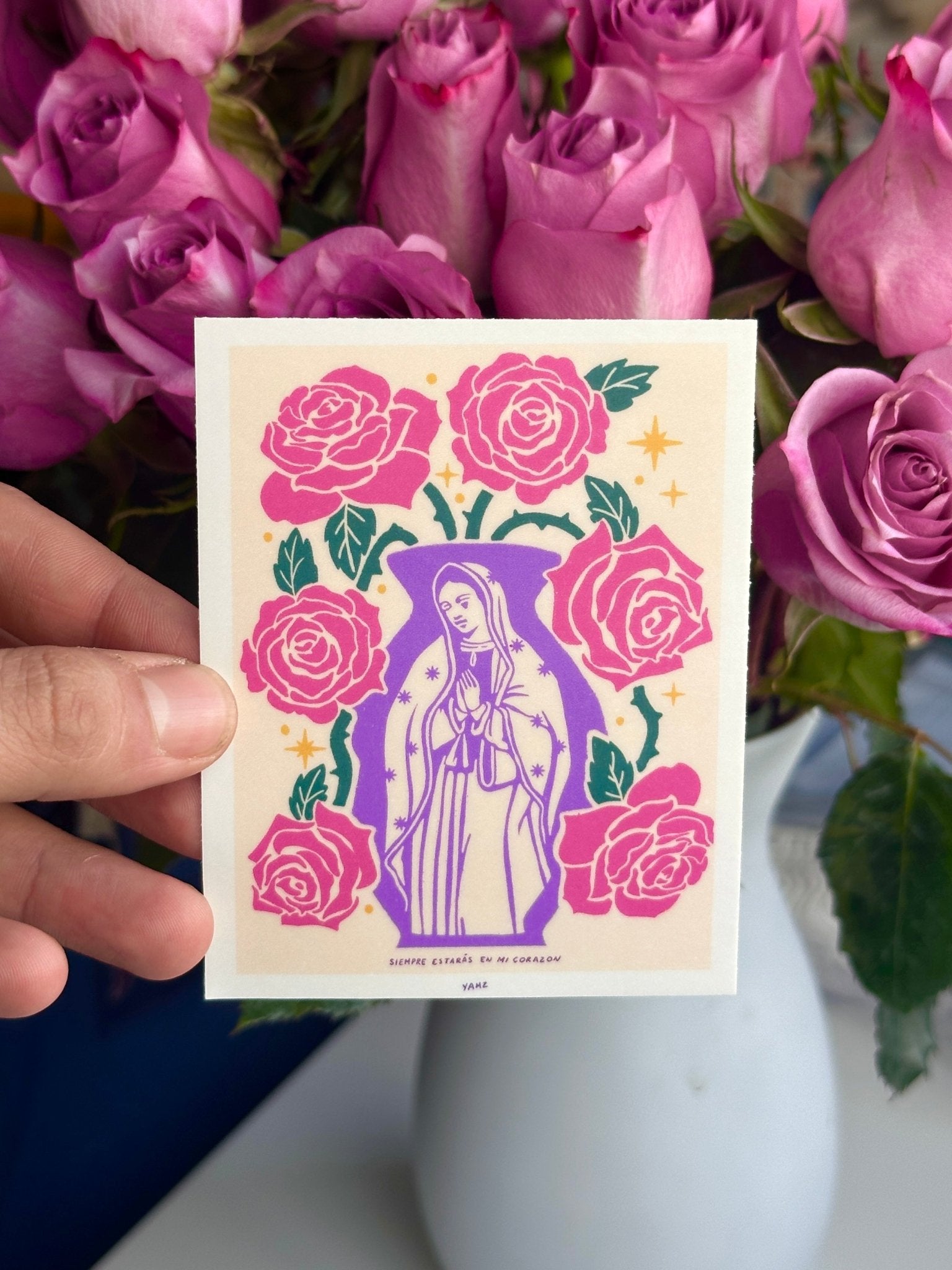 Virgencita Jumbo Sticker - Starry Skies Austin