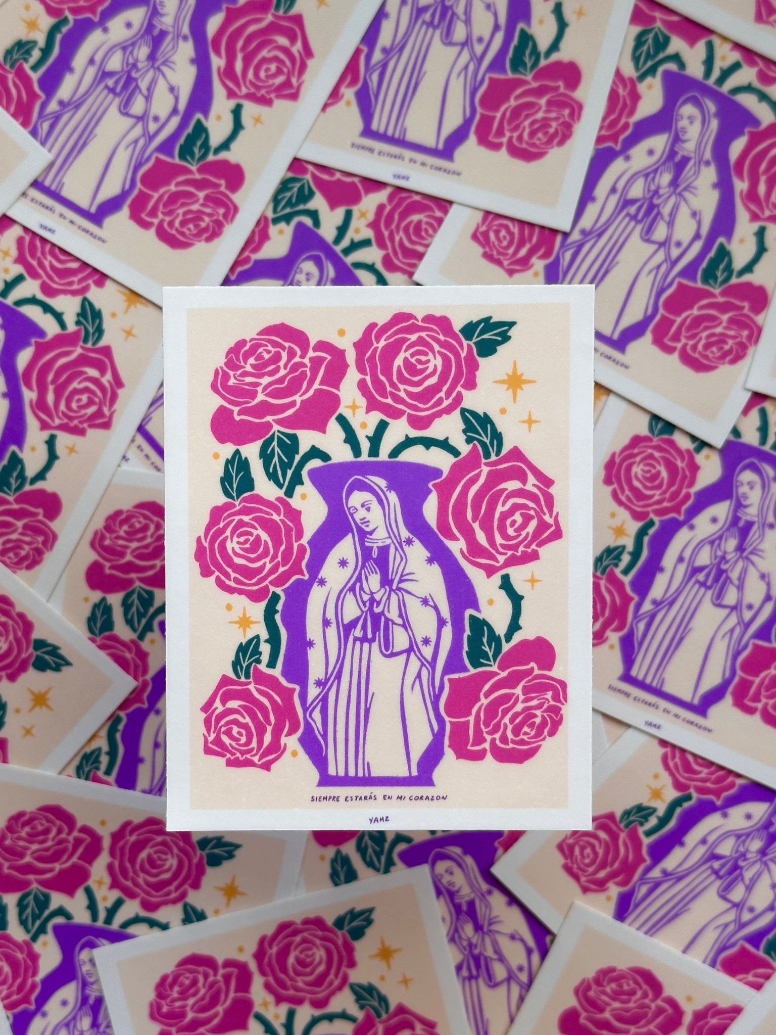 Virgencita Jumbo Sticker - Starry Skies Austin