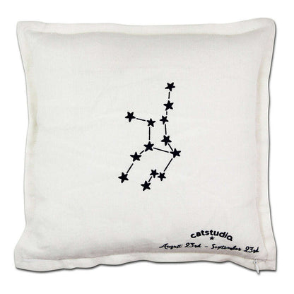 Virgo Astrology Hand-Embroidered Pillow by Cat Studio - Starry Skies Austin