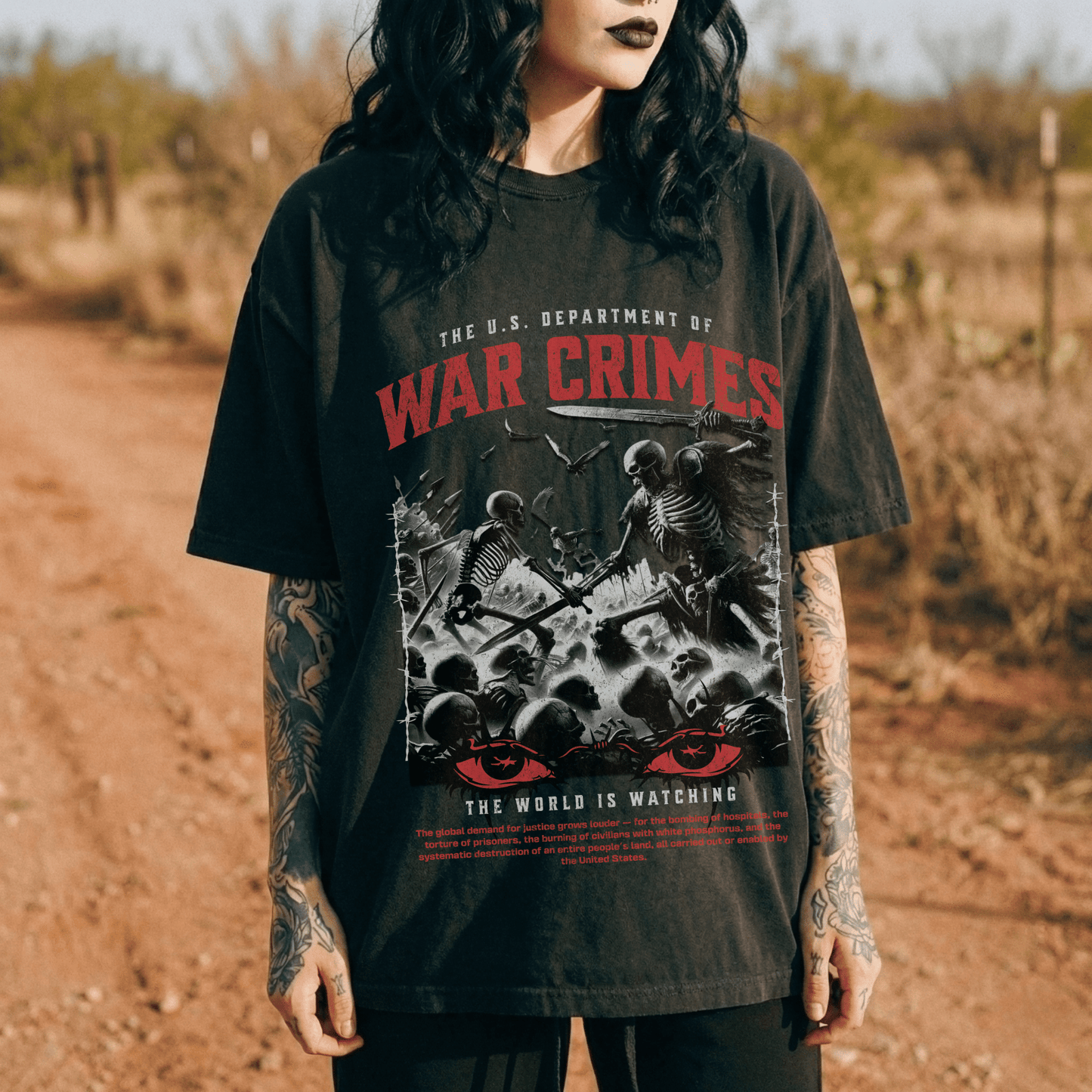 War Crimes Comfort Colors Tee - Starry Skies Austin