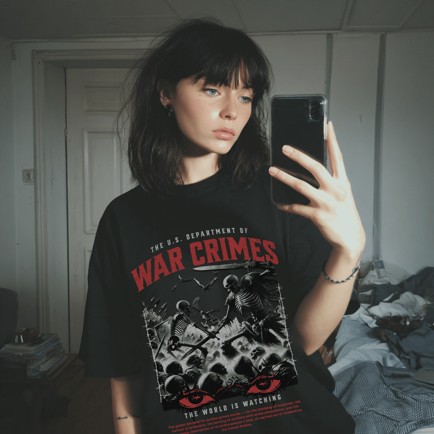 War Crimes Comfort Colors Tee - Starry Skies Austin