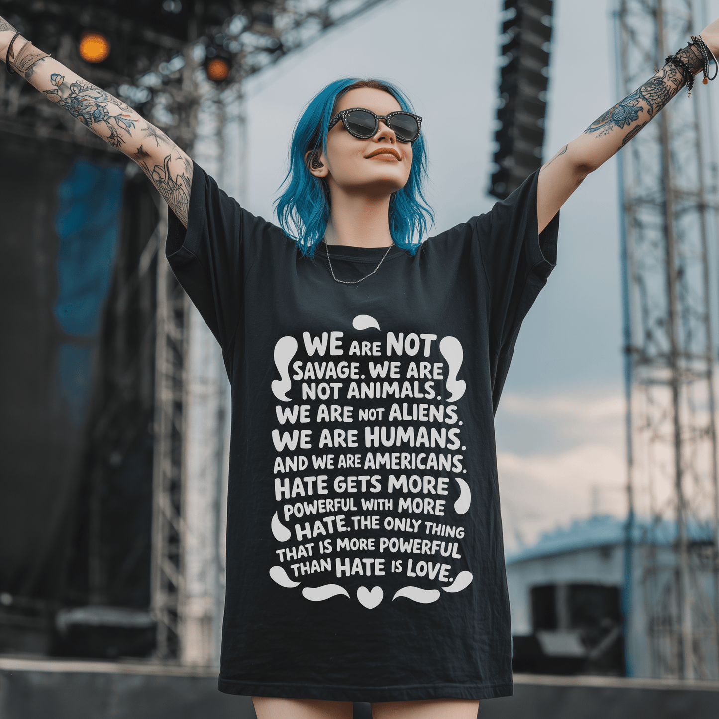 We are Humans Adult Graphic Tee - Starry Skies Austin