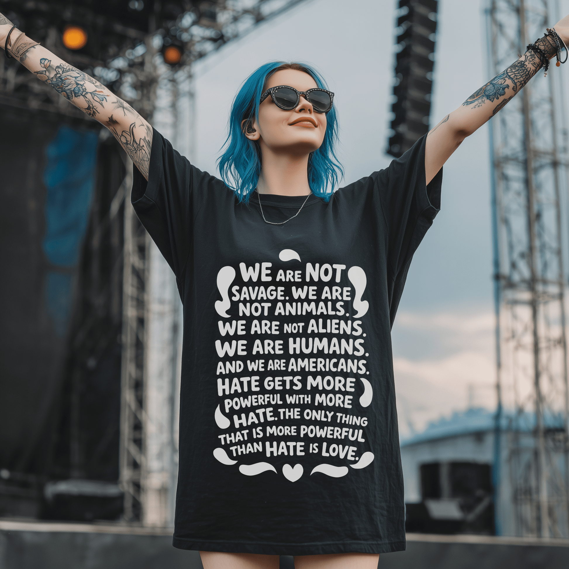 We are Humans Adult Graphic Tee - Starry Skies Austin