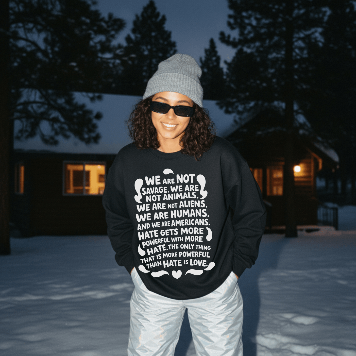 We are Humans Graphic Sweatshirt - Starry Skies Austin