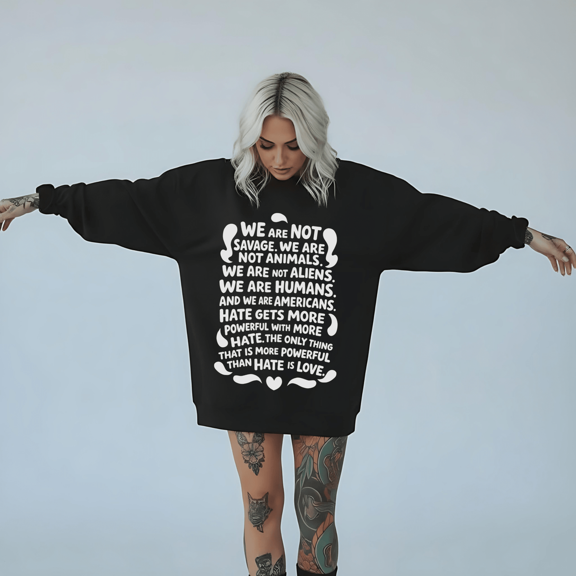 We are Humans Graphic Sweatshirt - Starry Skies Austin