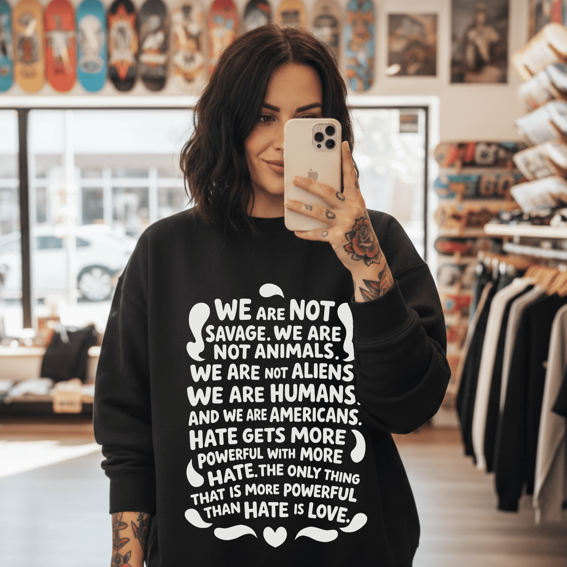We are Humans Graphic Sweatshirt - Starry Skies Austin