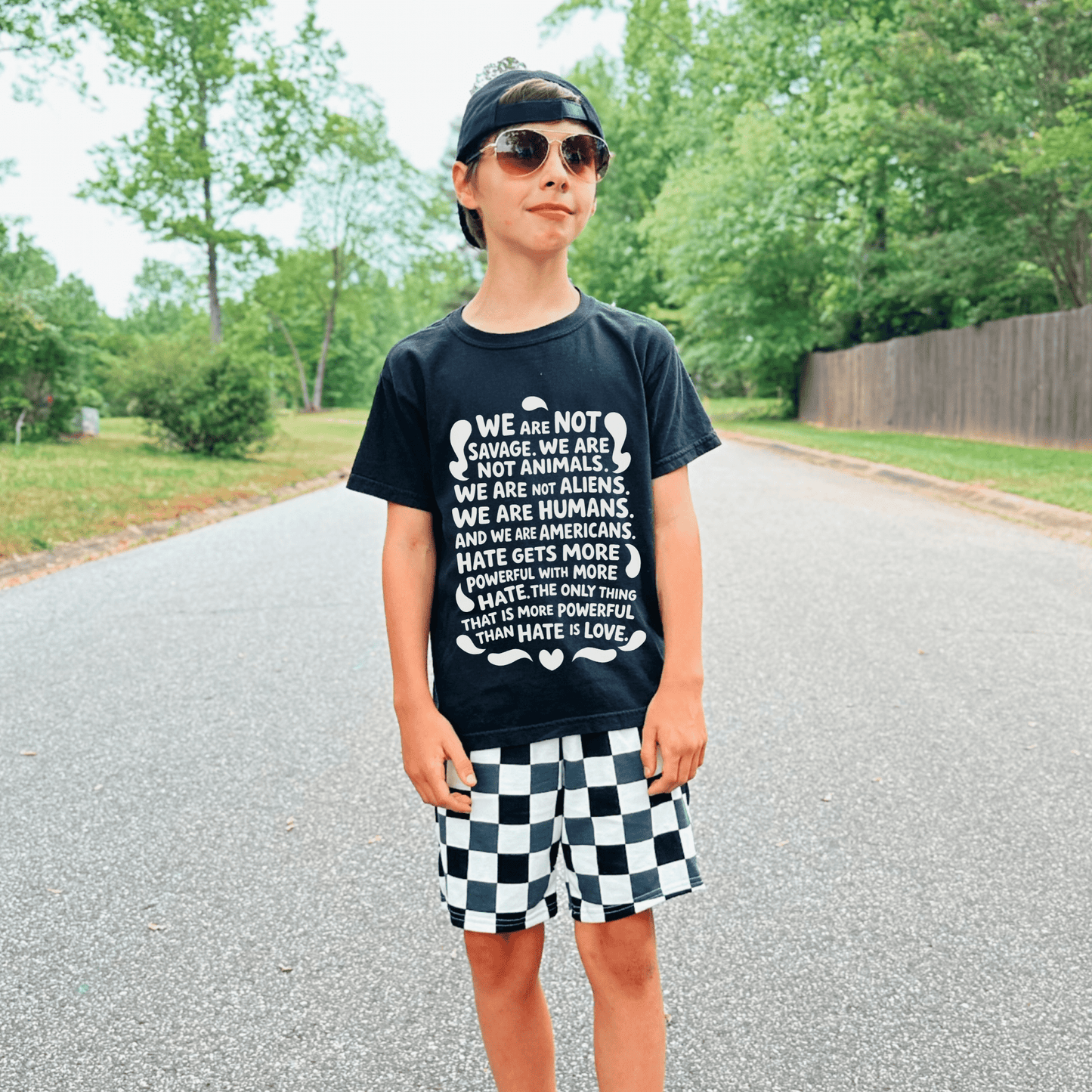 We are Humans Kids Graphic Tee (Aduly Baby Tee) - Starry Skies Austin