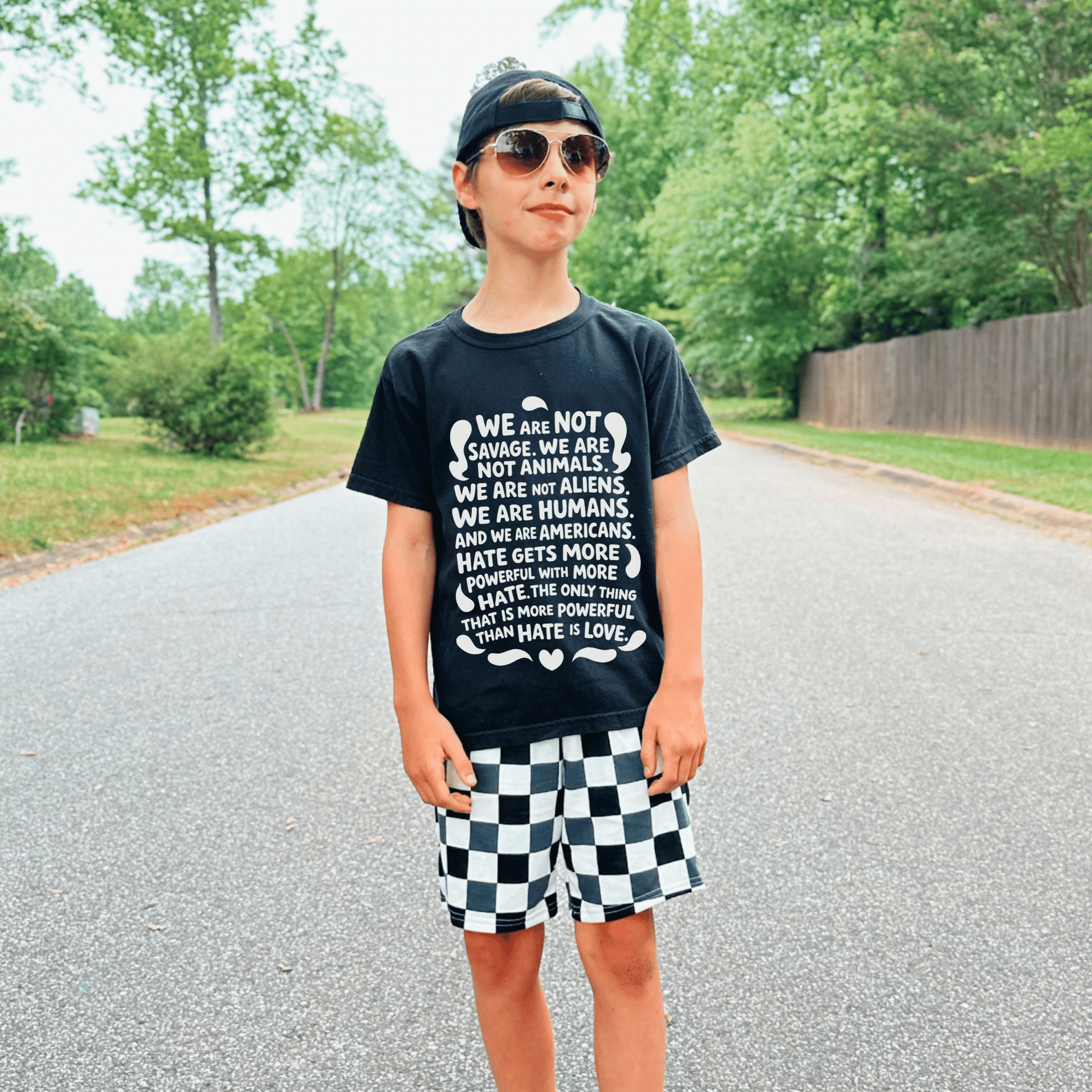 We are Humans Kids Graphic Tee (Aduly Baby Tee) - Starry Skies Austin