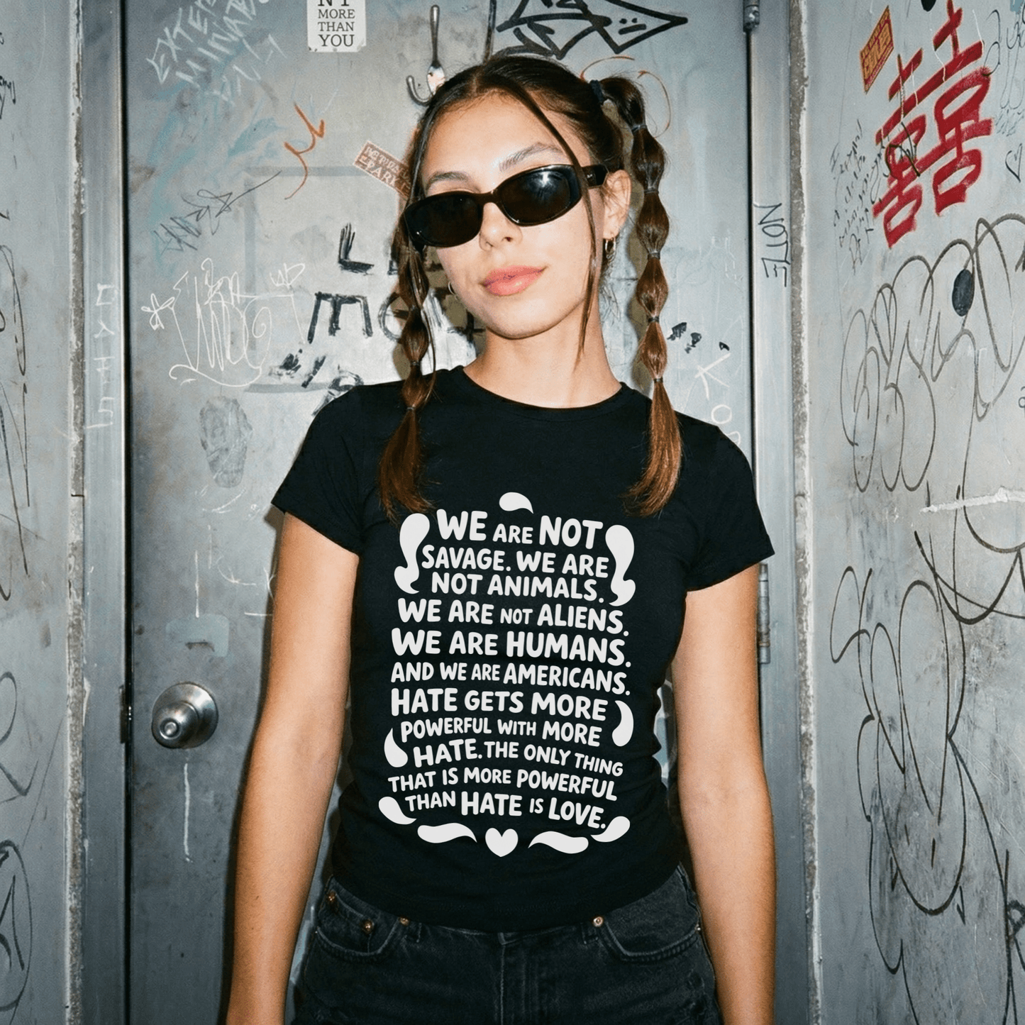 We are Humans Kids Graphic Tee (Aduly Baby Tee) - Starry Skies Austin