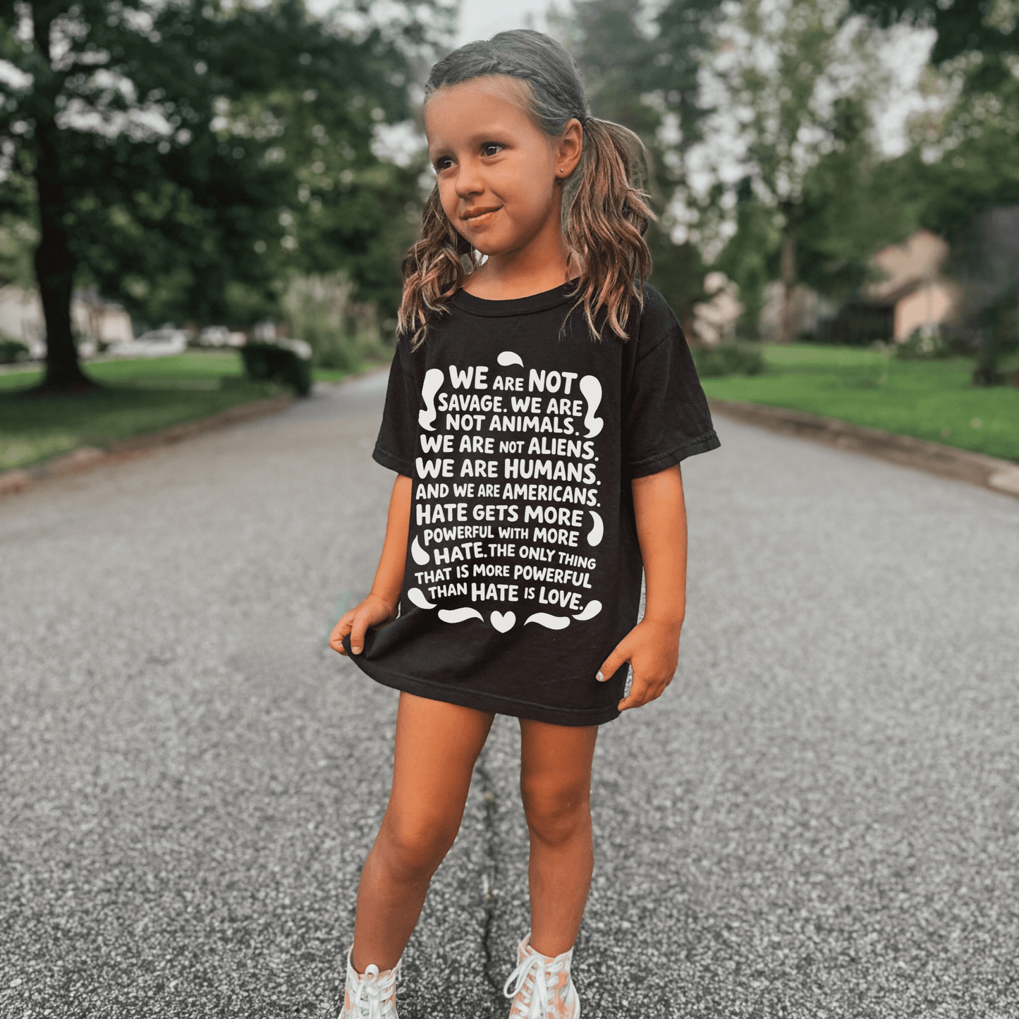 We are Humans Kids Graphic Tee (Aduly Baby Tee) - Starry Skies Austin