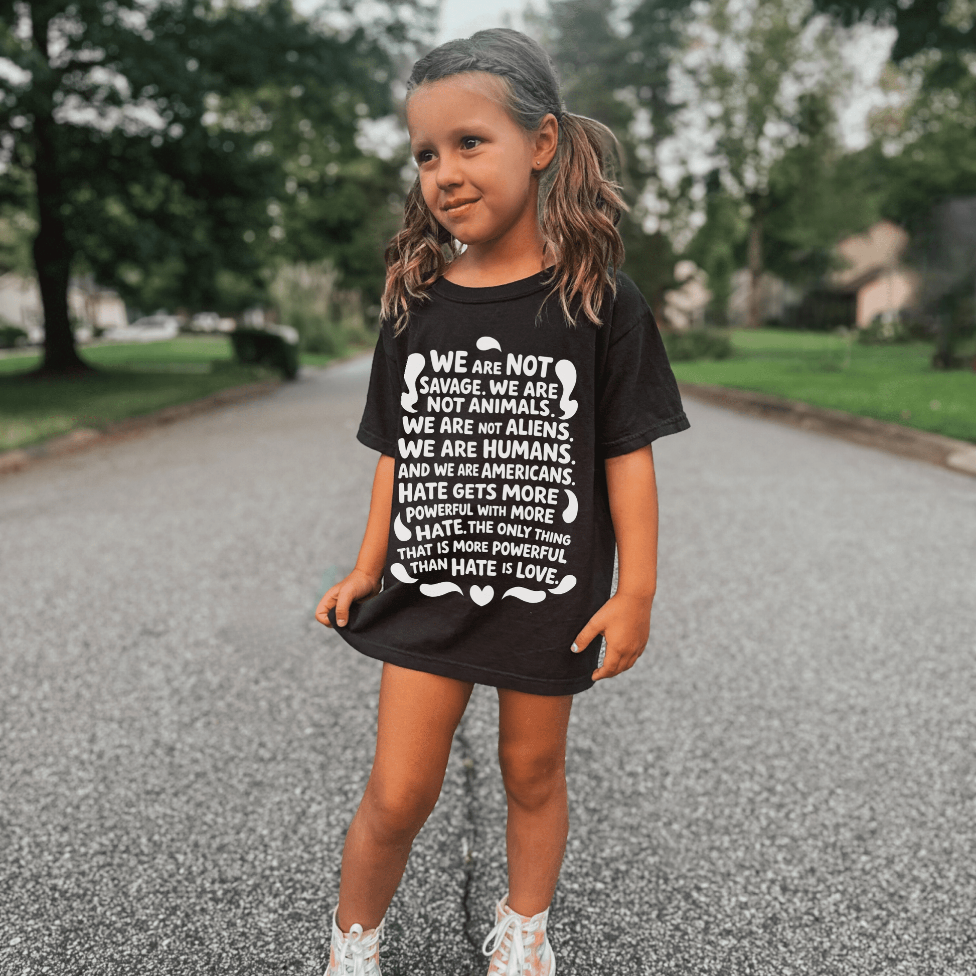 We are Humans Kids Graphic Tee (Aduly Baby Tee) - Starry Skies Austin