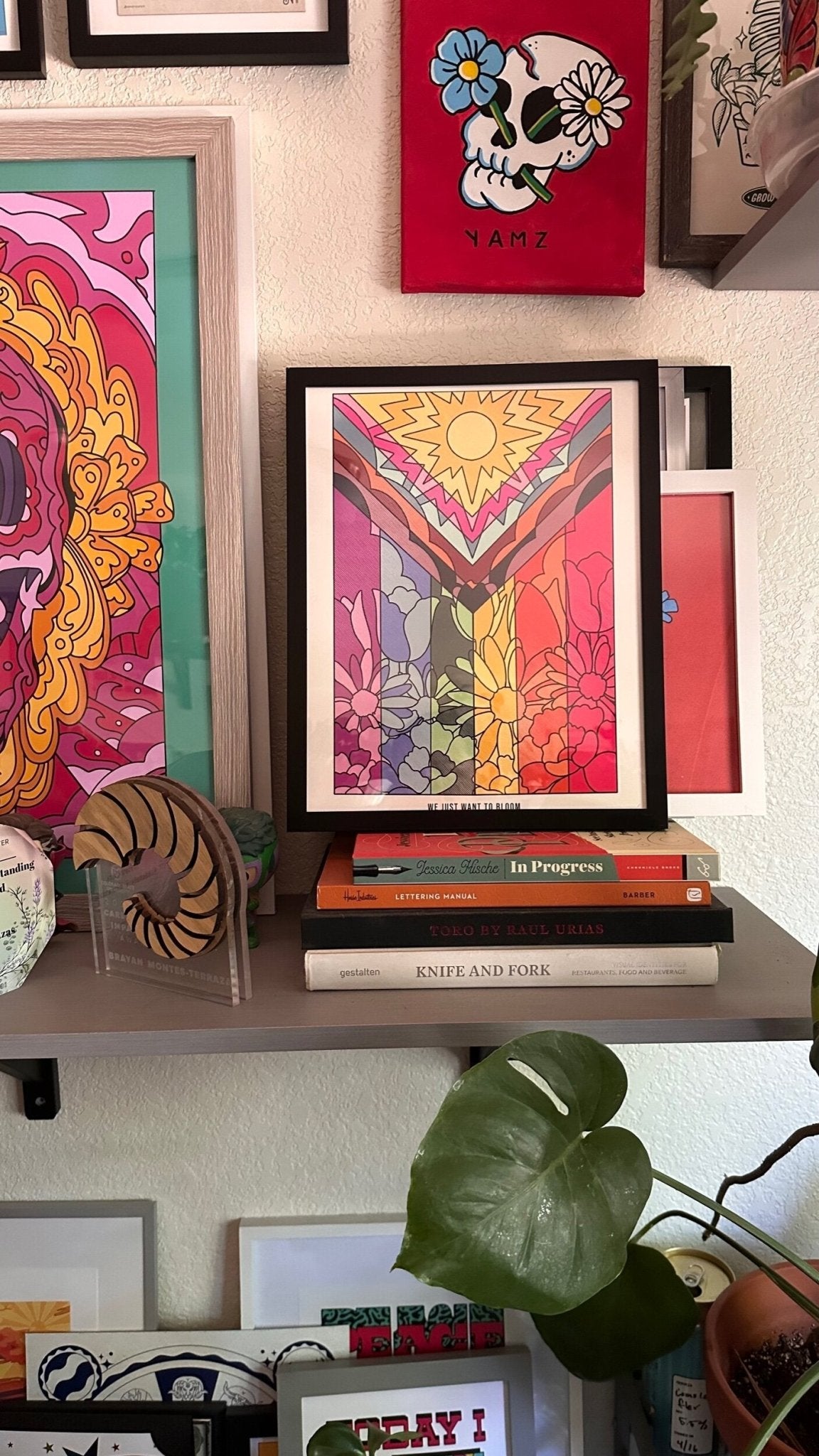 We Just Want To Bloom Pride Flag Print - Starry Skies Austin
