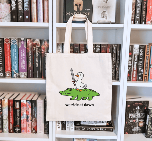 We Ride at Dawn Sublimated Canvas Tote Bag - Starry Skies Austin