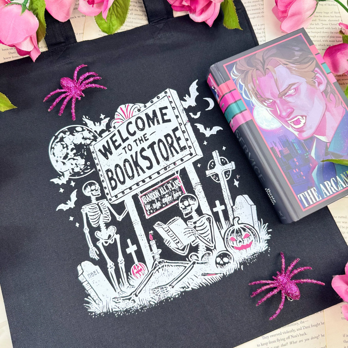 Welcome To the Bookstore Canvas Tote Bag - Starry Skies Austin