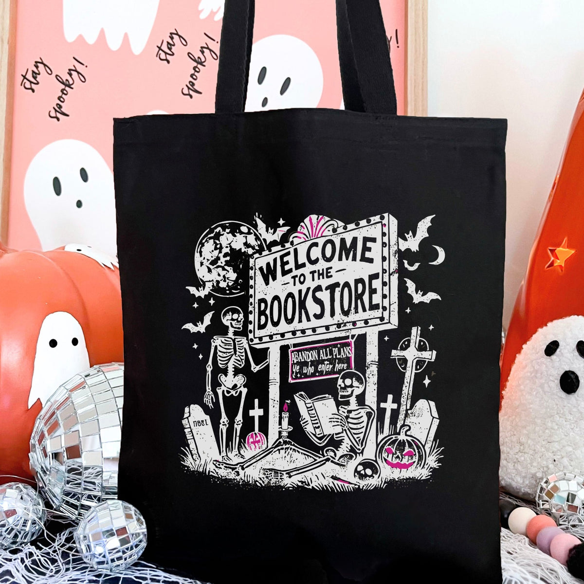 Welcome To the Bookstore Canvas Tote Bag - Starry Skies Austin
