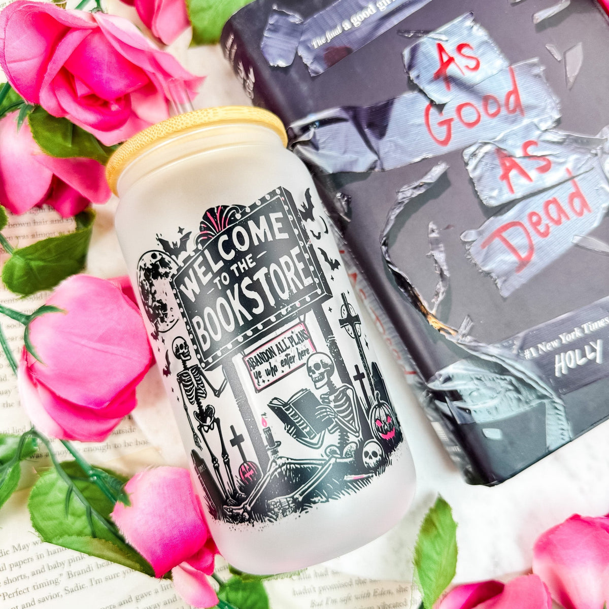 Welcome To The Bookstore Frosted Glass Cup - Starry Skies Austin
