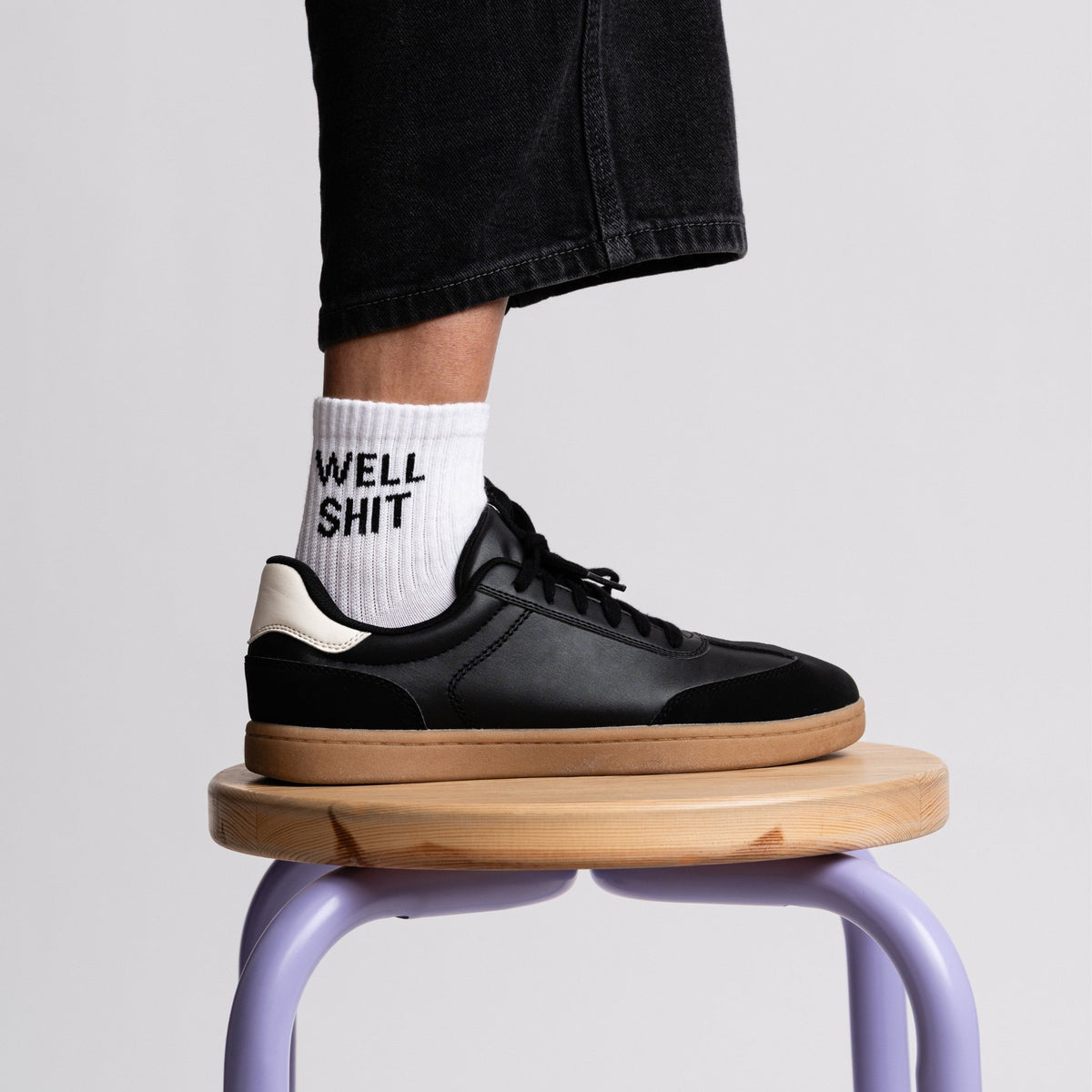 Well Shit Quarter Crew Socks - Starry Skies Austin
