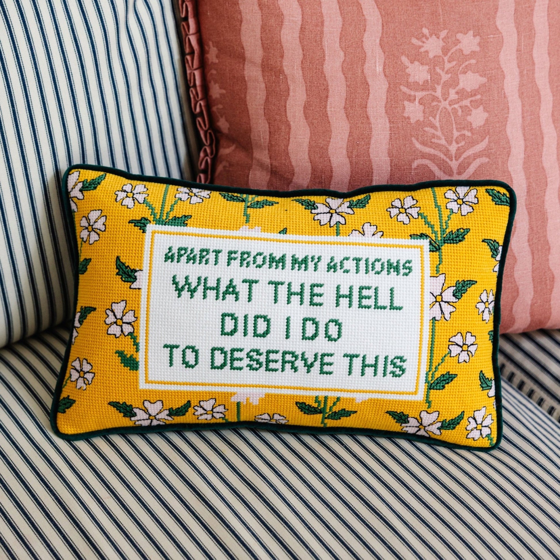 What the Hell Needlepoint Pillow - Starry Skies Austin