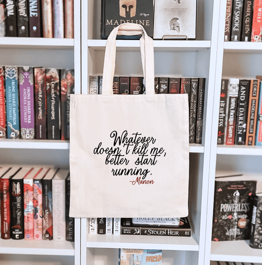 Whatever Doesn't Kill Me, Better Start Running Sublimated Canvas Tote Bag - Starry Skies Austin