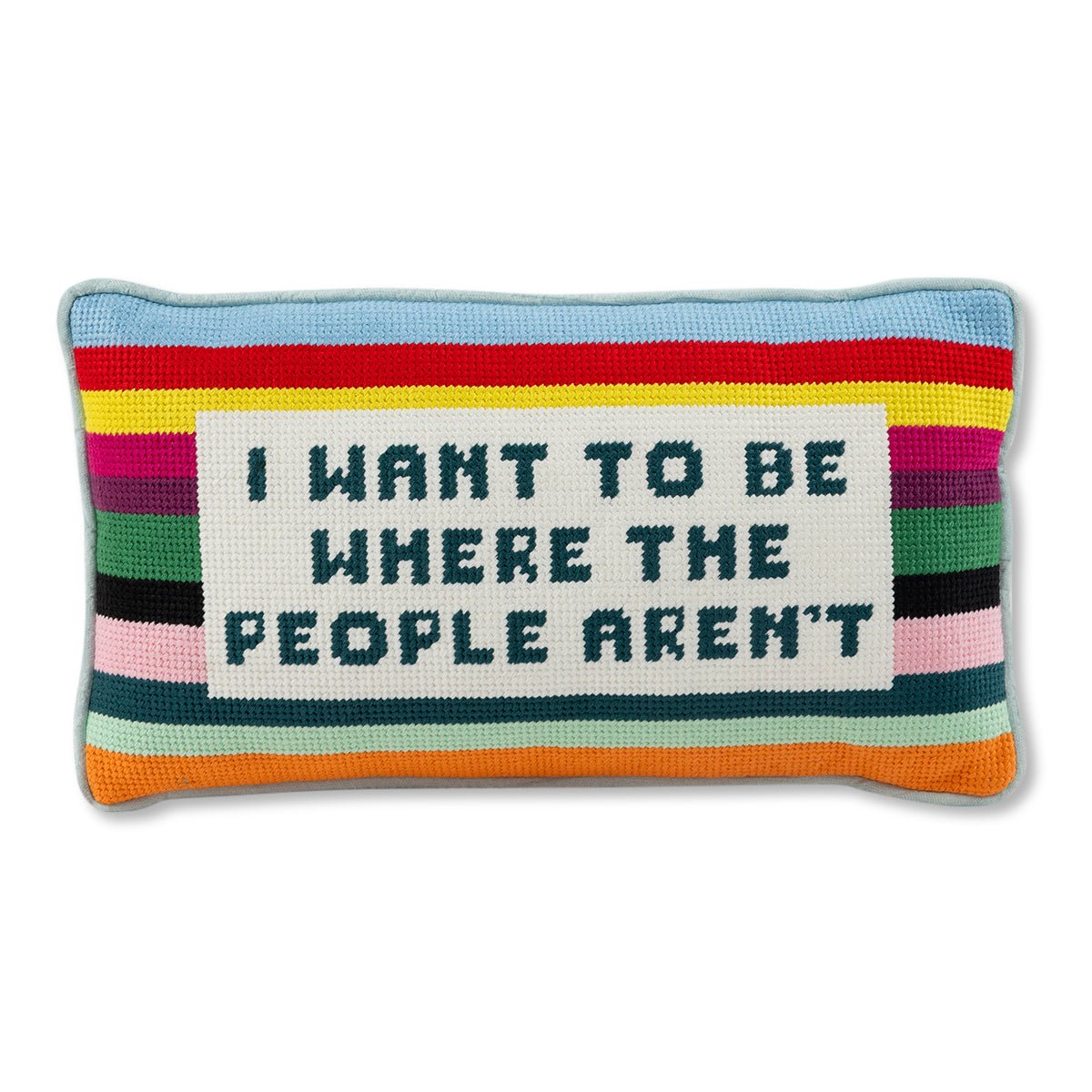 Where the People Aren't Needlepoint Pillow - Starry Skies Austin