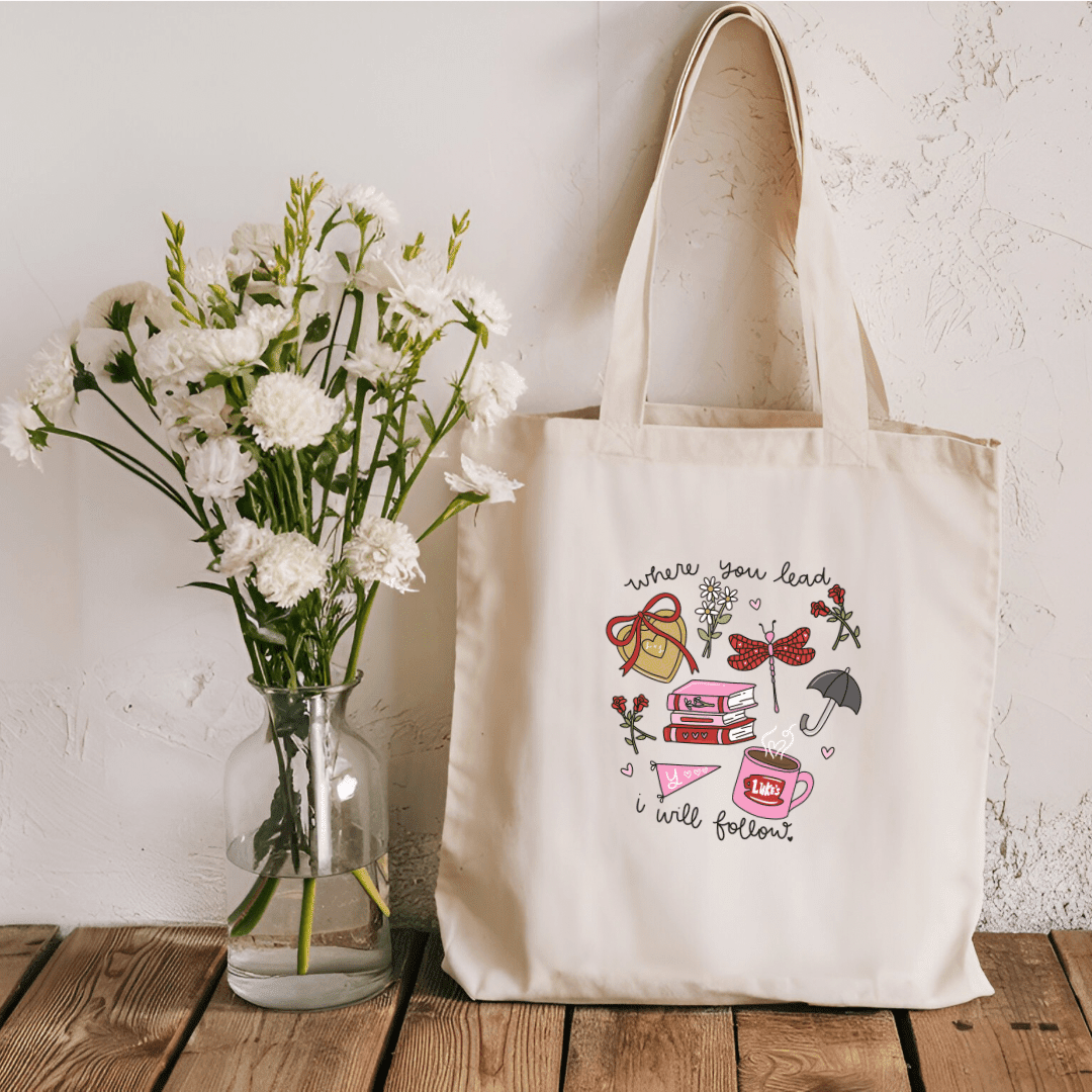 Where You Lead I Will Follow Sublimated Canvas Tote Bag - Starry Skies Austin