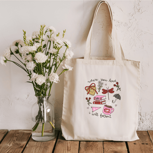 Where You Lead I Will Follow Sublimated Canvas Tote Bag - Starry Skies Austin