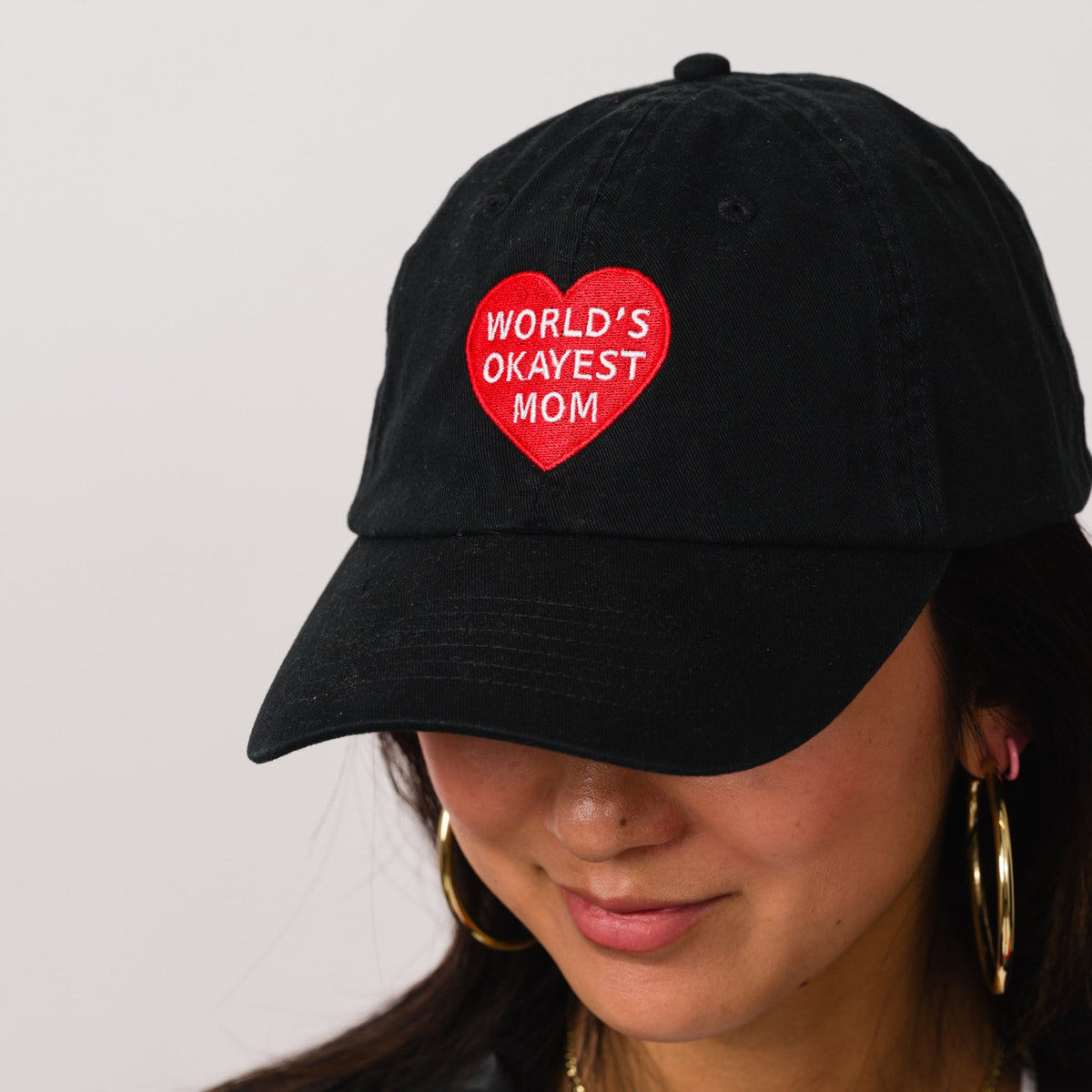 World's Okayest Mom Baseball Hat - Starry Skies Austin