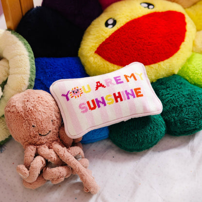 You Are My Sunshine Mini Needlepoint Pillow - Starry Skies Austin