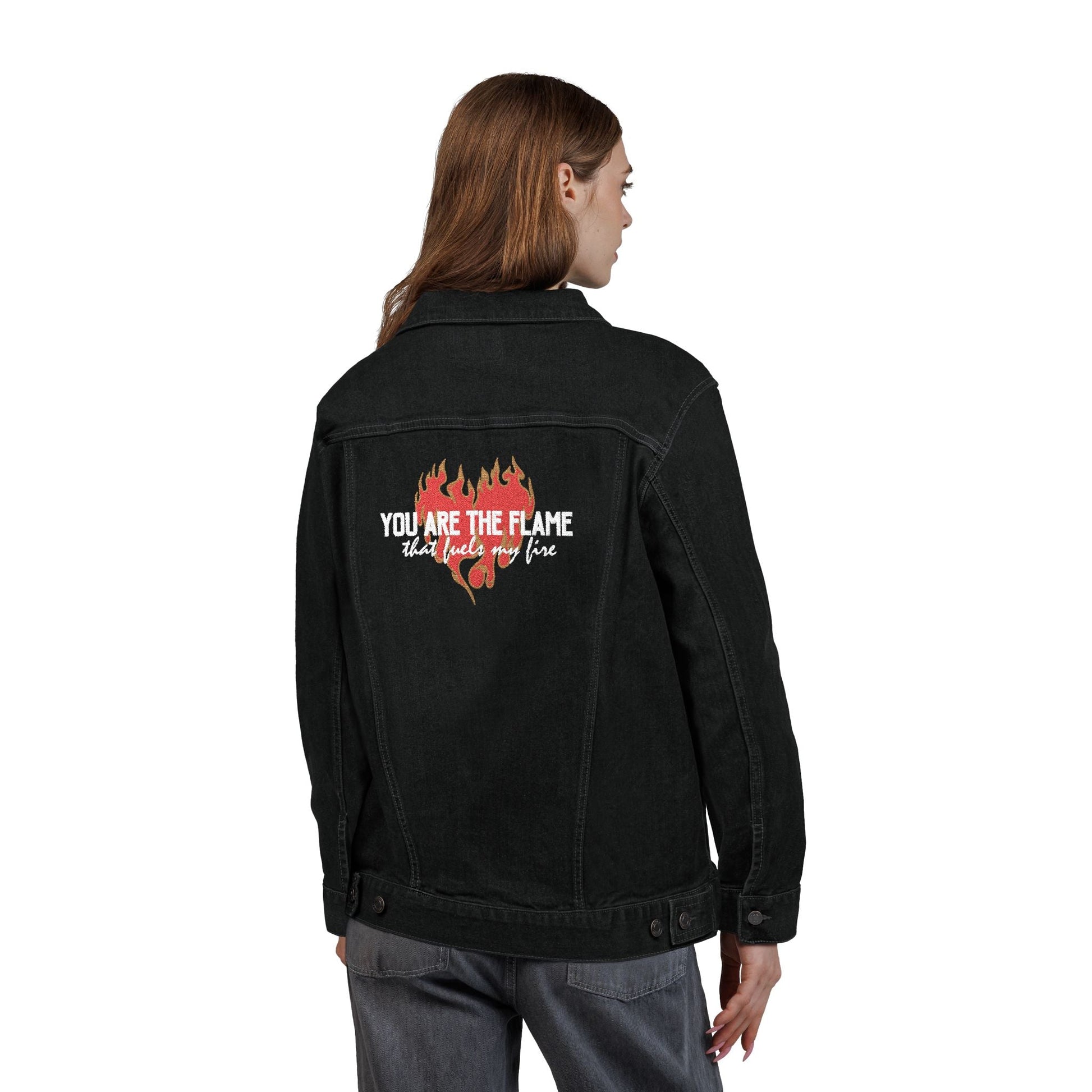 You Are the Flame Denim Jacket | Official Penn Cole Merchandise - Starry Skies Austin