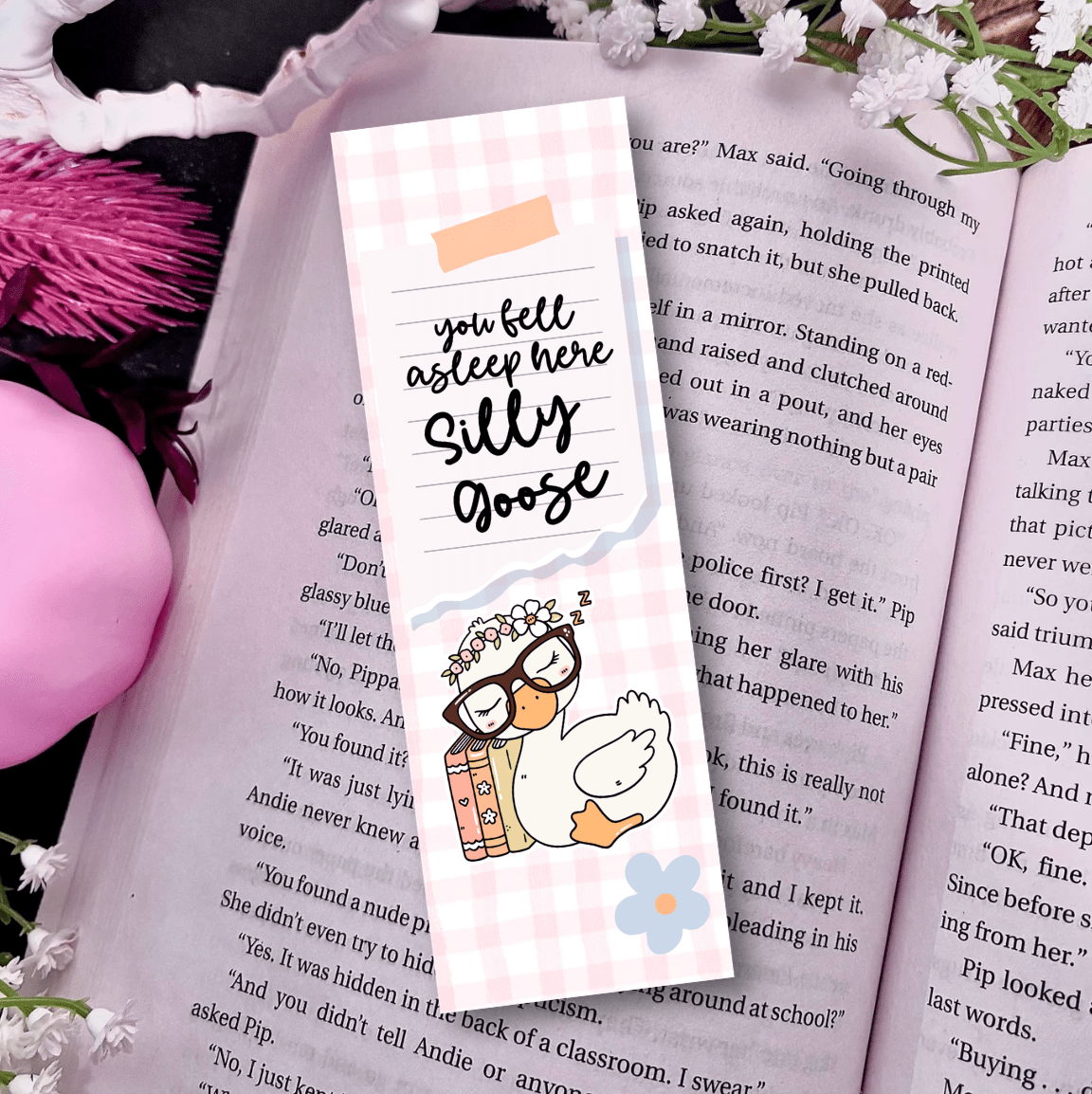 You Fell Asleep Here Silly Goose Laminated Bookmark - Starry Skies Austin