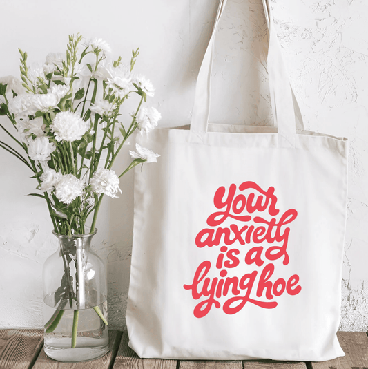 Your Anxiety is a Lying Hoe Sublimated Canvas Tote Bag - Starry Skies Austin