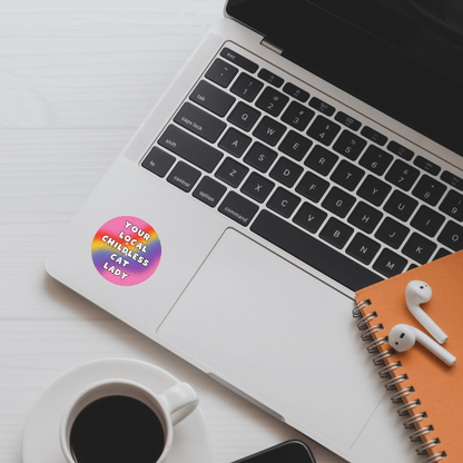 Your Local Childless Cat Lady Sticker | Vinyl Sticker | Cat Lady | Novelty | Cute | Kamala Sticker | Gay Sticker - Starry Skies Austin